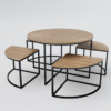 Conjunto de Mesa e cadeira Industrial Redona - Modelo Vintage